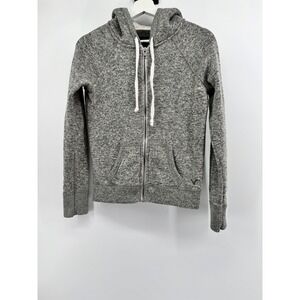 American Eagle Outfitters‎ Grey Marl Sherpa Lined Hood Zip Up Sweater Hoodie S